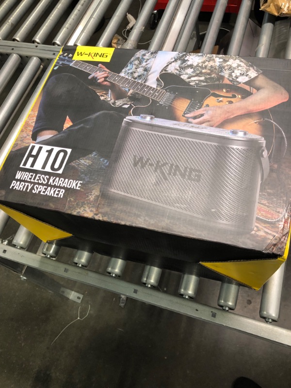 Photo 2 of W-KING 120W RMS-150W Peak Portable Bluetooth Speaker Loud, 2.1 Stereo 3-Way Large Party Outdoor Wireless Speaker w/Bass&Treble Adjust/Guitar&MIC Port/UHF Microphone/Accompaniment/REC/Live/HP Monitor