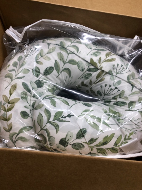Photo 1 of Boppy Original Support Nursing Pillow, Green Foliage, Ergonomic Breastfeeding, Bottle Feeding, and Bonding, Firm Hypoallergenic Fiber Fill, Removable Cover, Machine Washable