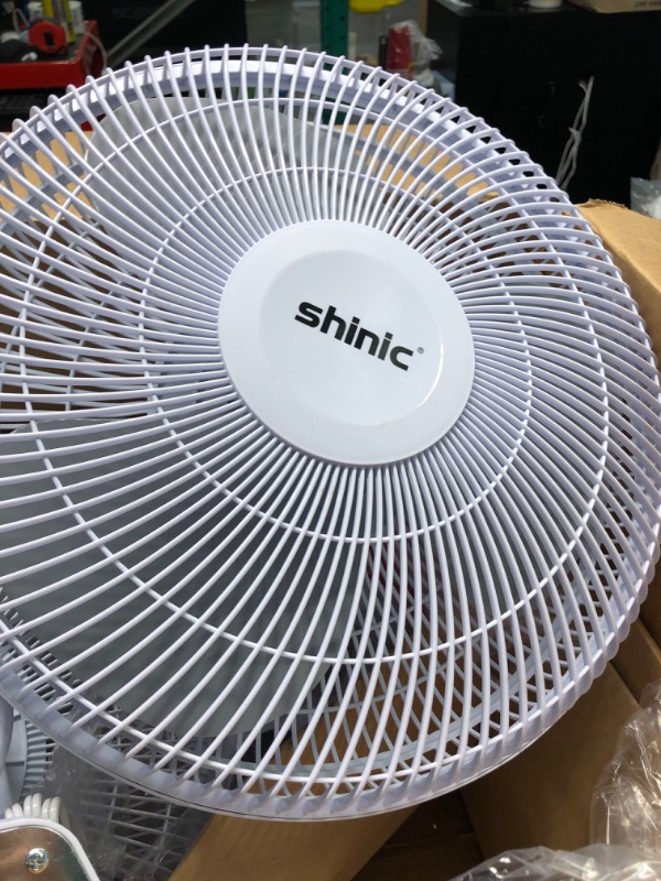 Photo 3 of 2 shinic 16 Inch Ultra Quiet Wall Mount Fan with Remote, 90° Oscillation, 3 Speeds, 7.5H Timer, 5 Position Tilt, Wall Fan for Bedroom Home Office, for Bedroom Home Office Garage Workshop, Metal Grille