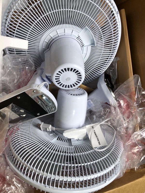 Photo 2 of 2 shinic 16 Inch Ultra Quiet Wall Mount Fan with Remote, 90° Oscillation, 3 Speeds, 7.5H Timer, 5 Position Tilt, Wall Fan for Bedroom Home Office, for Bedroom Home Office Garage Workshop, Metal Grille