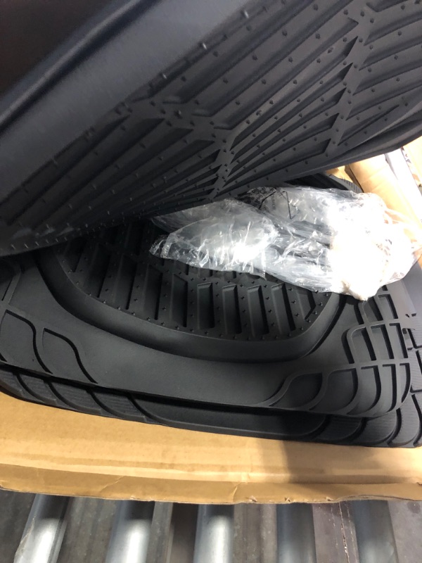 Photo 1 of Motor Trend - MT-923-BK 923-BK Black FlexTough Contour Liners-Deep Dish Heavy Duty Rubber Floor Mats for Car SUV Truck & Van-All Weather Protection, Universal Trim to Fit Full Set Black