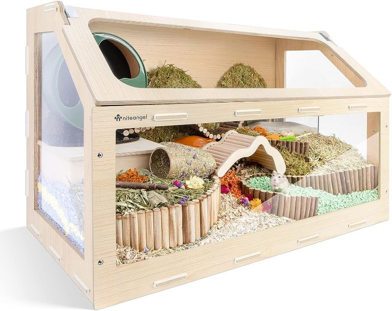 Photo 1 of 
Niteangel Vista Hamster Cage W/Oblique Opening Cage Door - MDF Aspen Small Animal Cage for Syrian Dwarf Hamsters Degus Mice or Other Similar-Sized Pets...