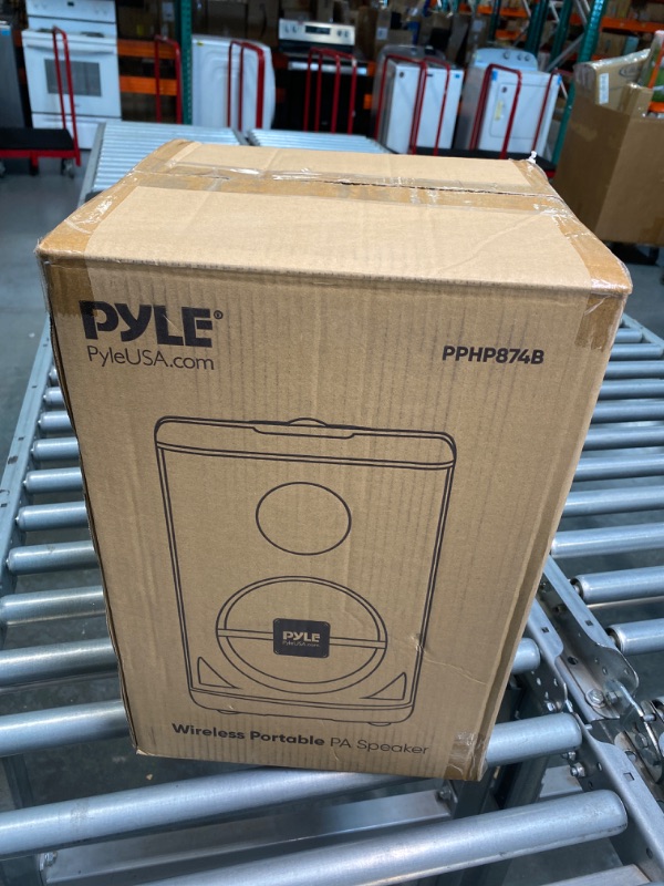 Photo 2 of Pyle Portable Bluetooth PA Speaker-240W 8” Rechargeable Indoor/Outdoor BT Karaoke Audio System-TWS, Party Lights, LED Display, FM/AUX/MP3/USB/SD, 6.5mm in, Carry Handle-Wireless Mic, Remote Control 8 inch