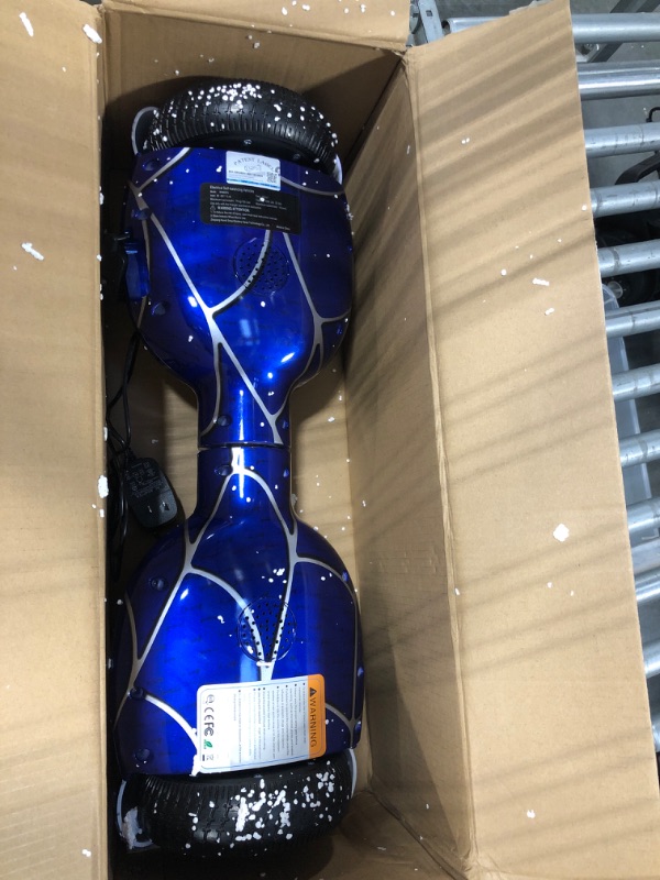 Photo 2 of Rawrr Hoverboard Self Balancing Scooter with LED Wheel Lights and Bluetooth Speakers for Kids and Adults Hoverboard for Kids Ages 6-12, Unique Blue Pattern