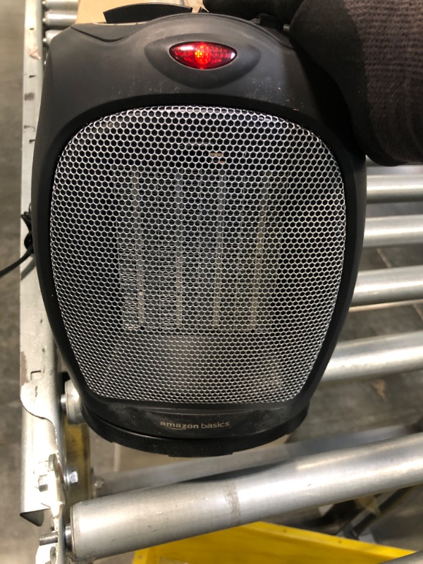 Photo 1 of Amazon Basics 1500W Oscillating Ceramic Heater with Adjustable Thermostat, Black
