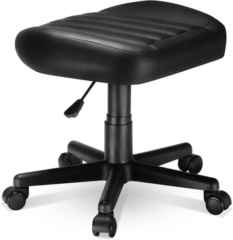 Photo 1 of  Multi-Use Stool,Gaming Foot Stool,Height Adjustable Swivel Rolling Stool Chair W Wheels,Ottoman Footrest Simple Meeting Chair Video Game Stool for Gaming Home Office,Black