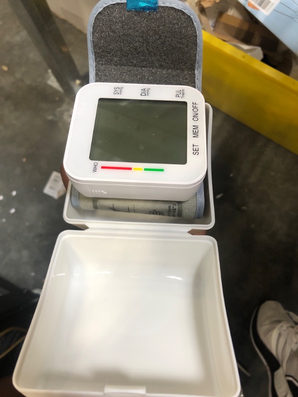 Photo 1 of Blood Pressure Monitor Digital Wrist Blood Pressure Machine Automatic Cuff BP Detector 2x99 Readings Memory Large Display Voice with Carrying case