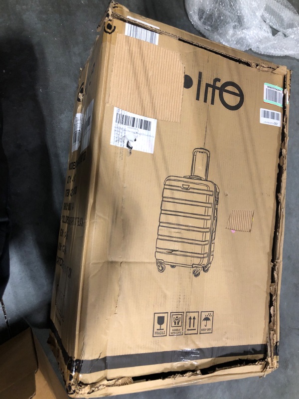 Photo 2 of ***MINOR SIGNS OF USE*** Coolife Luggage 3 Piece Set Suitcase Spinner Hardshell Lightweight TSA Lock 4 Piece Set Black