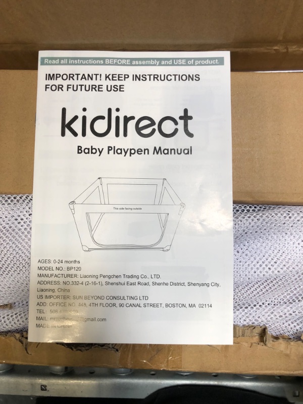 Photo 5 of Kidirect Baby Playpen, Foldable Playpen for Babies and Toddlers Small Space, Portable and Lightweight, Easy Fold Safety Play Pen with Soft Breathable Mesh(Black,47”×49")
