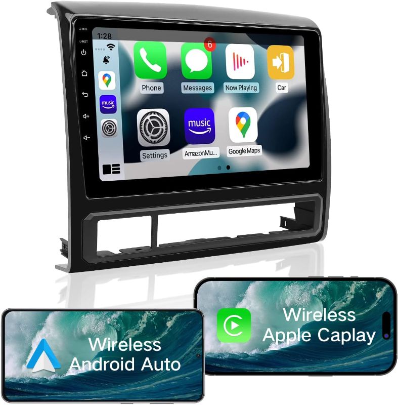 Photo 1 of Car Stereo with Apple Carplay Wireless, ViaBecs 9" HD Capacitive Touchscreen Radio for 2005-2013 Toyota Tacoma, FM/AM Radio, Wireless Android Auto, Bluetooth 5.0, SWC, 36-EQ DSP 4GB 64GB
