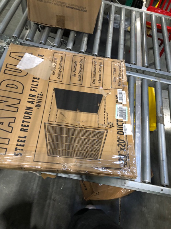 Photo 2 of 20"W x 20"H [Duct Opening Measurements] Steel Return Air Filter Grille [Removable Door] for 1-inch Filters | Vent Cover Grill, White | Outer Dimensions: 22 5/8"W X 22 5/8"H for 20x20 Duct Opening Duct Opening style: 20 Inchx20 Inch