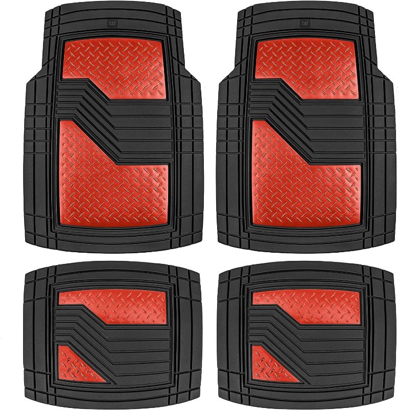 Photo 1 of Cat® Heavy Duty Rubber Floor Mats for Car SUV Truck & Van-All Weather Protection, Front & Rear with Heelpad & Anti-Slip Nibs Backing, Trim-to-Fit
