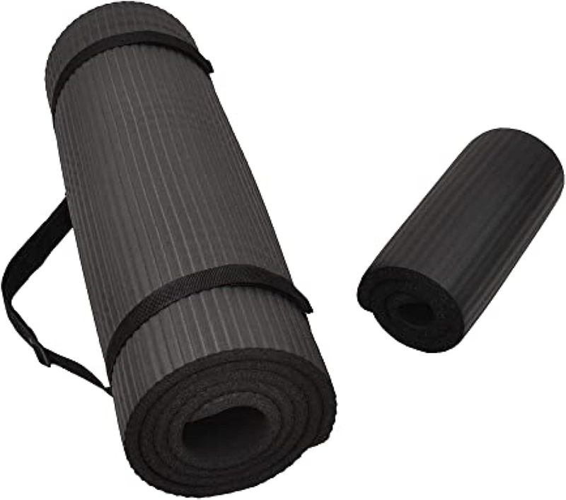 Photo 1 of BalanceFrom  All Purpose 1/2-Inch Extra Thick High Density Anti-Tear Exercise Yoga Mat and Knee Pad with Carrying Strap and Yoga Blocks