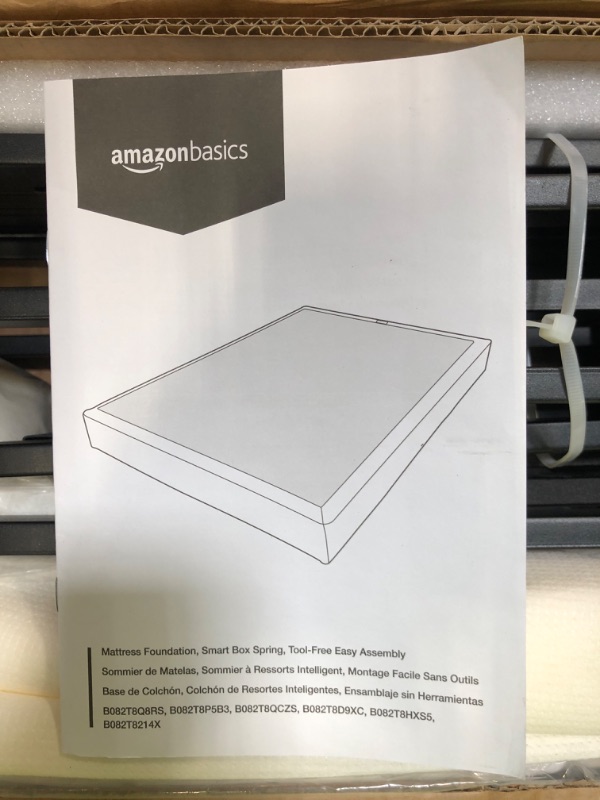 Photo 4 of Amazon Basics Smart Box Spring Bed Base, 7-Inch Mattress Foundation - Queen Size, Tool-Free Easy Assembly Queen 7-Inch