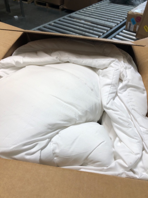 Photo 2 of All Season WHITE Comforter - Plush Siliconized Fiberfill - Box Stitched