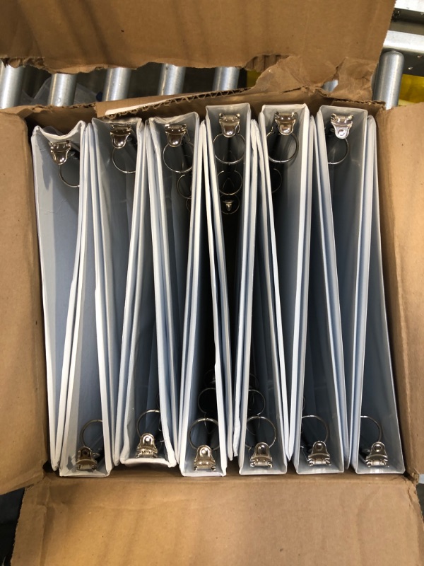 Photo 1 of amsill Economy 2 Inch 3 Ring Binder, Made in the USA, Round Ring Binder, Customizable Clear View Cover, White, 12 Pack (MP128567)