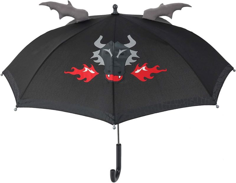 Photo 1 of Capelli New York Boys Black Dragon Flames 3D Umbrella
