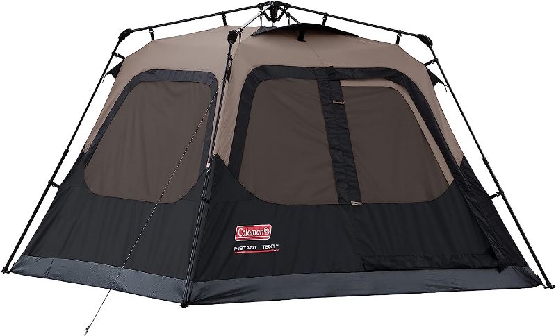 Photo 1 of Coleman Camping Tent with Instant Setup, 4/6/8/10 Person Weatherproof Tent with WeatherTec Technology, Double-Thick Fabric, and Included Carry Bag, Sets Up in 60 Seconds
