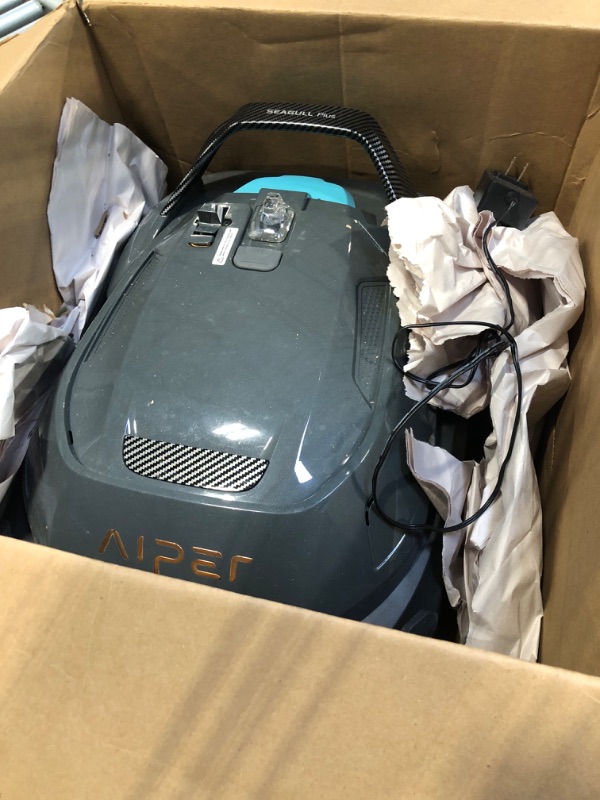 Photo 2 of AIPER Seagull Plus Cordless Pool Vacuum, Robotic Pool Cleaner Lasts 110 Min, Stronger Power Suction, LED Indicator, Ideal for Above/In-Ground Flat Pools up to 60 Feet
unable to test