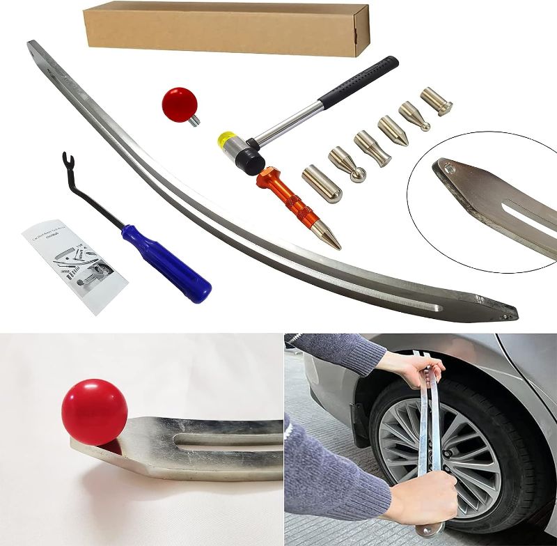 Photo 1 of 
CYGOODS Car Auto Car Dent Removal Fender Damage Repair Puller Lifter Big Curved Rod Crowbar Tools Hook Rods Kit