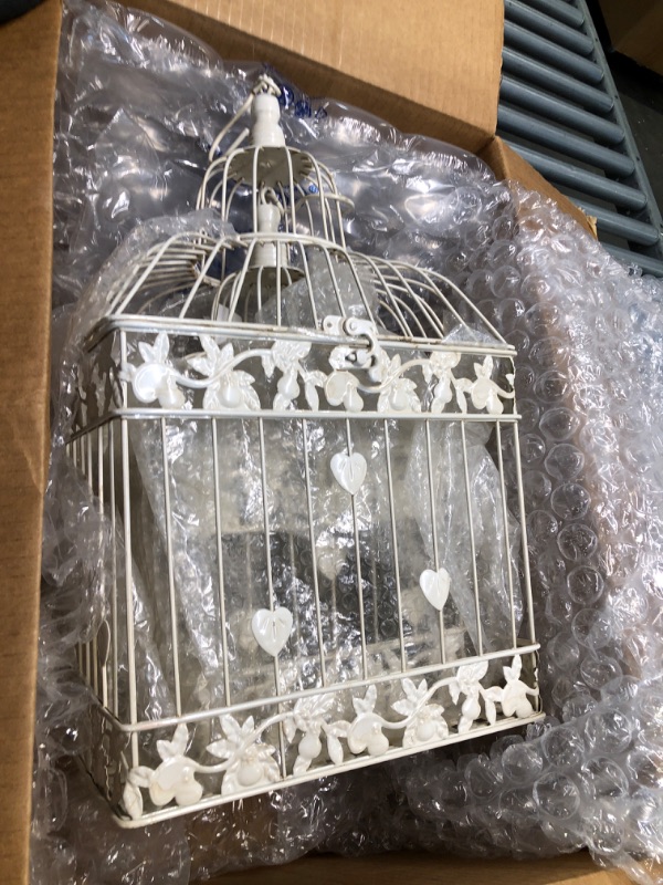 Photo 2 of 22"H Iron Bird House - White - Olivia & May