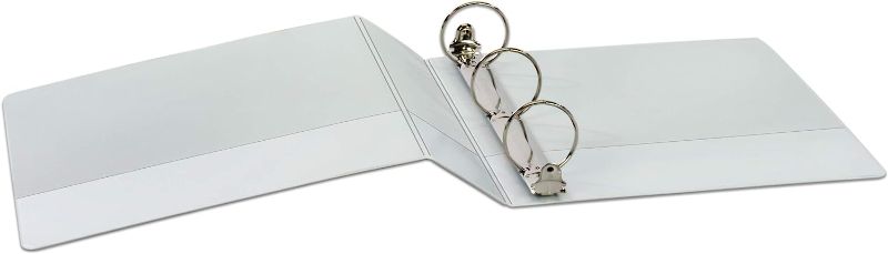 Photo 1 of Cardinal Economy 3-Ring Binders, 2", Round Rings, Holds 475 Sheets, ClearVue Presentation View, Non-Stick, White, Carton of 2 (90641) White 2 Inch Binders