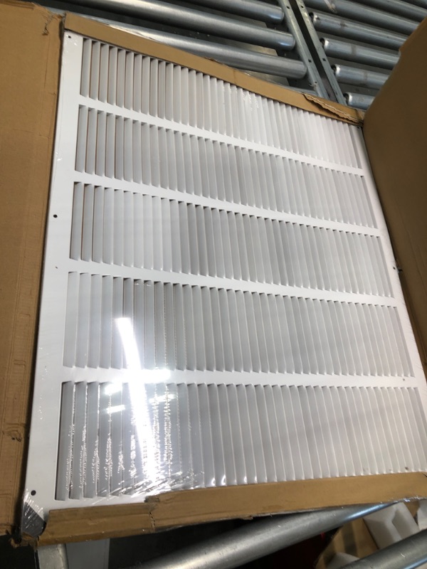 Photo 2 of 25"w X 20"h Steel Return Air Grilles - Sidewall and Ceiling - HVAC Duct Cover - White [Outer Dimensions: 26.75"w X 21.75"h]
