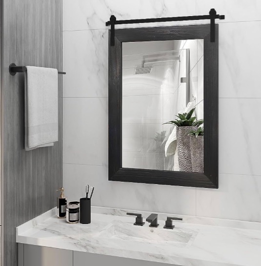 Photo 1 of ANDY STAR Black Pivot Mirror, Rectangle Pivoting Mirror 24x36” Tilt Mirror Rectangular Pivot Mirror 1” Deep Set Design, Modern Farmhouse Tilting Mirror for Wall Hangs Vertical(Overall 27.75" x 36") Matte Black 24" x 36"

4.3 4.3 out of 5 stars 160 Reviews
