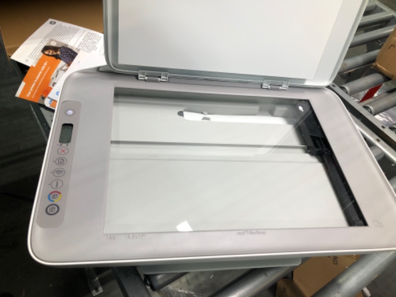 Photo 1 of HP DeskJet 2755e Wireless Color All-in-One Printer with bonus 6 months Instant Ink (26K67A), white