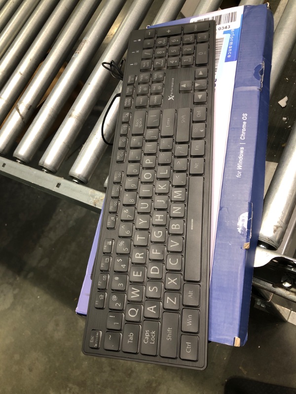 Photo 3 of X9 Performance Backlit Large Print Keyboard - Easy to See and Type - Light Up Keyboard for Elderly or Visually Impaired - USB Wired Lighted Keyboard, 7 Colors, Oversize Letters - Easy View Keyboard