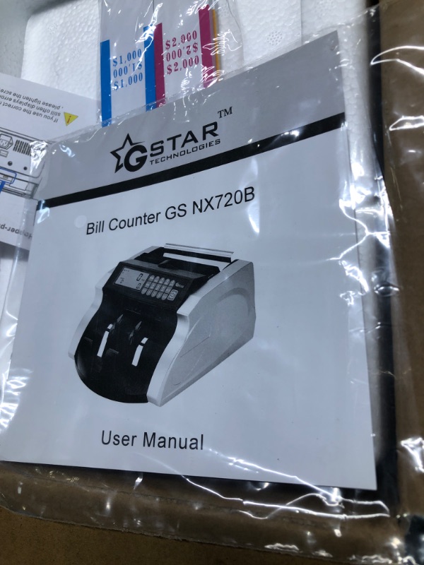 Photo 2 of GStar Money Counter with UV/MG/IR Counterfeit Bill Detection Plus External Display with Warranty, American Brand, American Seller (1200 Notes/Min. & Total Value Count Function) Deluxe