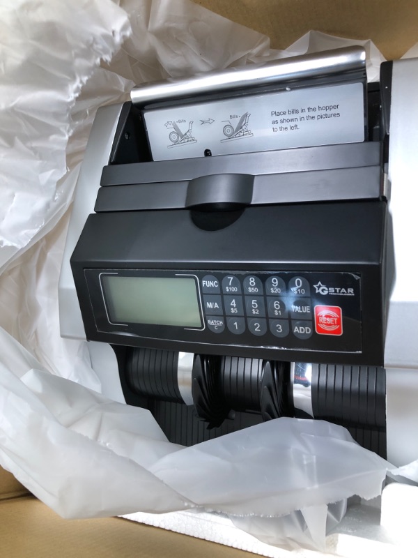 Photo 3 of GStar Money Counter with UV/MG/IR Counterfeit Bill Detection Plus External Display with Warranty, American Brand, American Seller (1200 Notes/Min. & Total Value Count Function) Deluxe