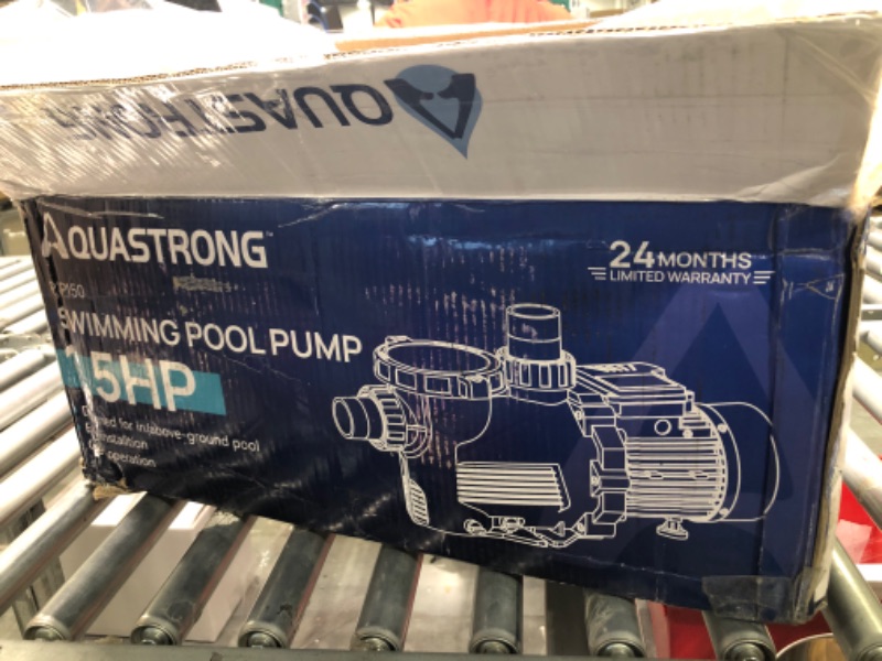 Photo 2 of Aquastrong 1.5 HP In/Above Ground Single Speed Pool Pump, 115V, 8100GPH, High Flow, Powerful Self Primming Swimming Pool Pumps with Filter Basket