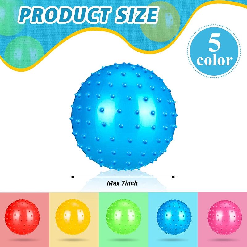 Photo 1 of 60 Pieces Knobby Balls 7 Inch Sensory Balls with Pump Bouncy Balls Soft Inflatable Ball Colorful Textured Balls Spiky Massage Stress Balls for Toddlers Kids Outdoor Indoor Play Party Favors