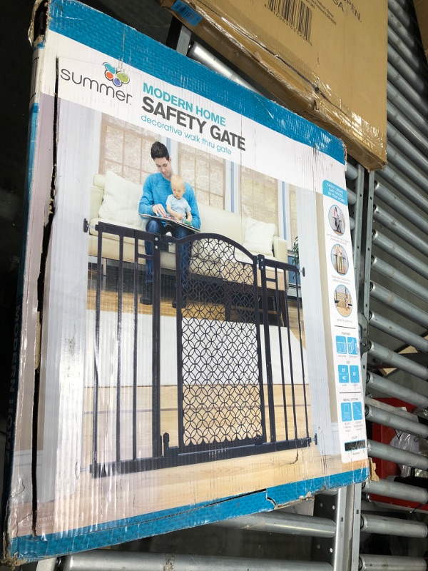 Photo 1 of Summer Modern Home Decorative Walk-Thru Baby Gate, Metal with Bronze Finish, Decorative Arched Doorway 30 Tall, 1 Count Pack of 1)
