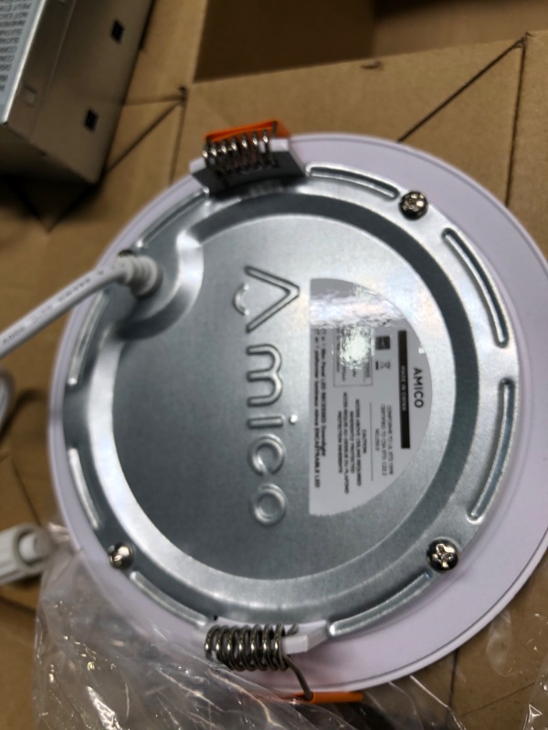 Photo 2 of 
Roll over image to zoom in
Amico 1 Pack 4 INCH 5CCT Ultra-Thin Recessed Lighting with Junction Box,2700K/3000K/3500K/4000K/5000K Selectable,800LM LED Downlight, 11W Eqv 70W, Dimmable Support Can Light,ETL