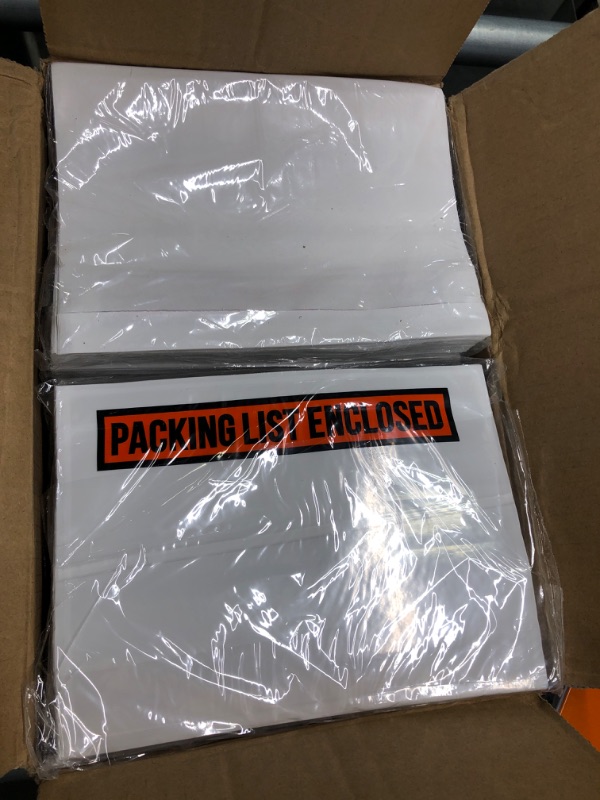 Photo 2 of 1000 PCS 7.5"x 5.5" Clear Self-Adhesive Packing List Envelopes - Plastic Shipping/Mailing Pouch Enclosed Bags for Packing Slips Invoice 1000 -Printing