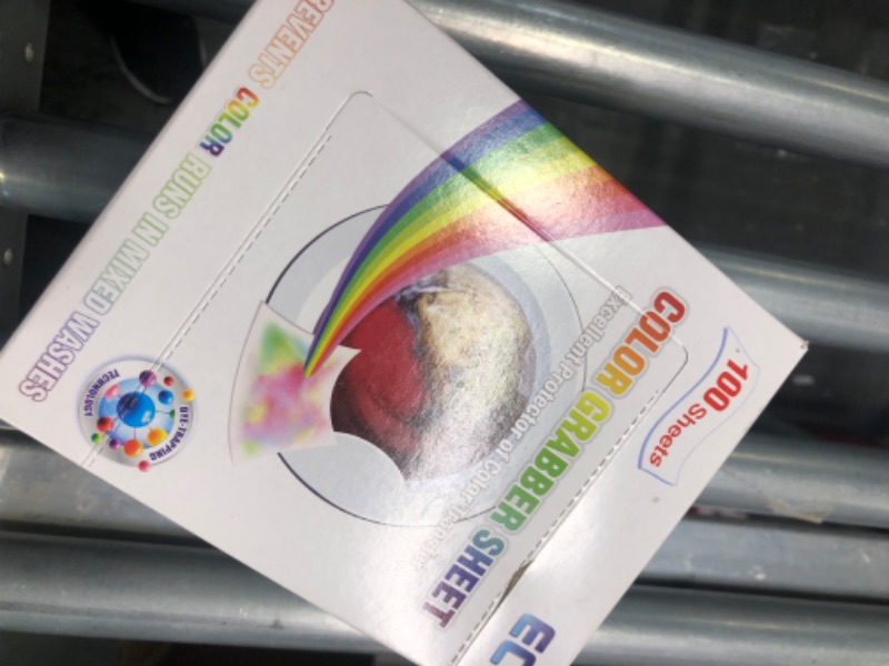 Photo 1 of  Color Catchers for Laundry - Fragrance Free Color Grabber Laundry Sheets - Prevents Color Runs & Maintains Clothes Original Color - Plant-Based Color Catcher Sheets - 100 Sheets

