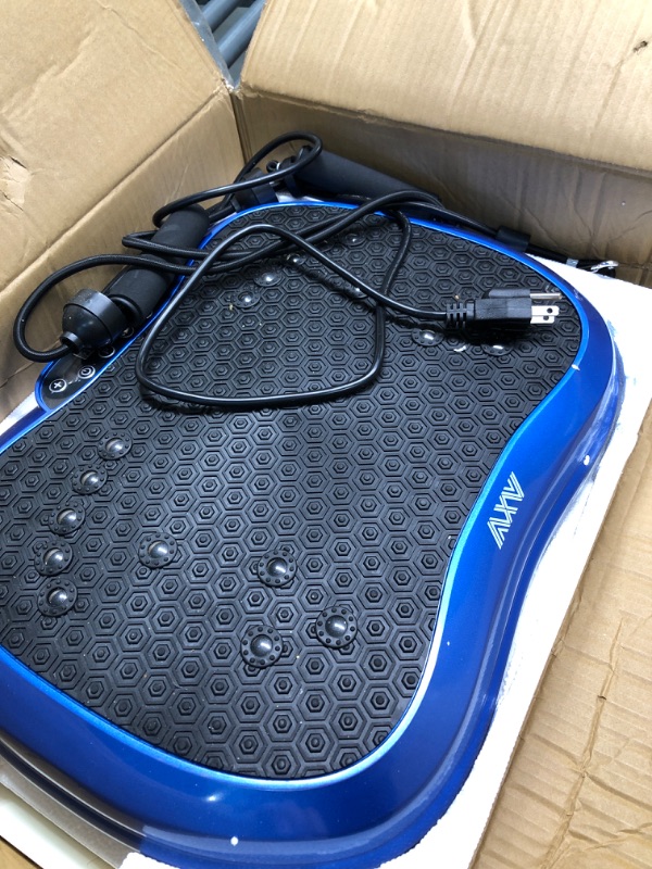 Photo 3 of AXV Vibration Plate Exercise Machine Whole Body Workout Vibrate Fitness Platform Lymphatic Drainage Machine for Weight Loss Shaping Toning Wellness Home Gyms Workout MINI-BLUE