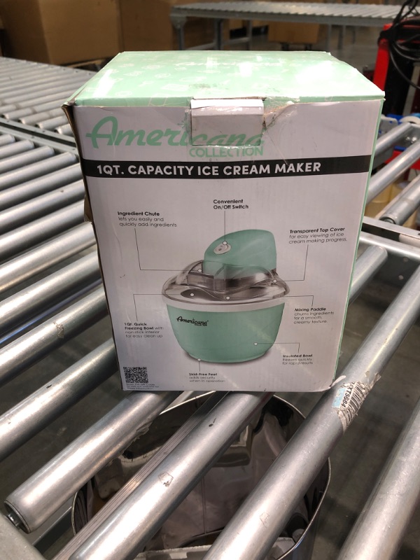 Photo 3 of Americana Collection Elite EIM520M 1 Quart Automatic Easy Homemade Electric Ice Cream Maker, Frozen Yogurt, Sorbet, Gelato Treat, with Recipes, Mint