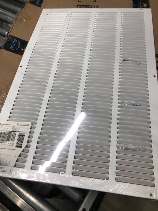 Photo 2 of 16"w X 25"h Steel Return Air Grilles - Sidewall and Ceiling - HVAC Duct Cover - White [Outer Dimensions: 17.75"w X 26.75"h] 16 X 25 White