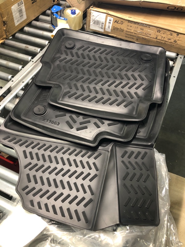 Photo 2 of Fits 2016-2020 Hyundai Elantra Floor Mats Front & 2nd Row Seat Liner Set All Weather Full Set Liner (Black)