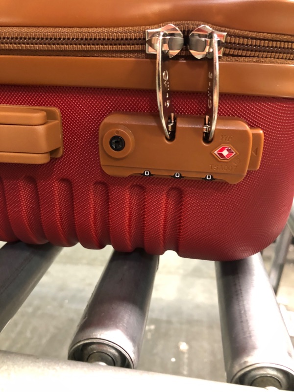Photo 3 of Coolife Suitcase Set 3 Piece Luggage Set Carry On Travel Luggage TSA Lock Spinner Wheels Hardshell Lightweight Luggage Set(Red, 3 piece set (DB/TB/20)) Red 3 piece set (DB/TB/20)