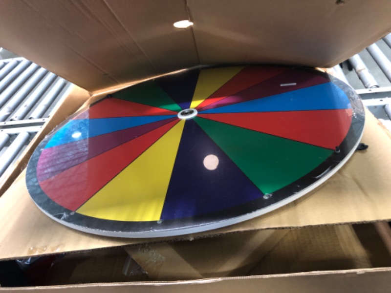 Photo 2 of 24 Inch Spinning Wheel, 14 Slots Color Prize Wheel with Dry Erase Markers and Eraser, Spin Wheel For Prizes with Stand - Tabletop or Floor, Wheel of Fortune Game for Carnival, Game Casino & Trade Show 24 Inch - #1 Best Selling Prize Wheel