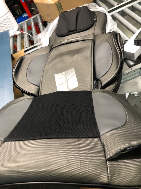 Photo 1 of COMFIER Shiatsu Neck & Back Massager – 2D/3D Kneading Full Back Massager with Heat & Adjustable Compression, Massage Chair Pad for Shoulder Neck and Back Full Body, Gifts for Men Dad Dark Gray