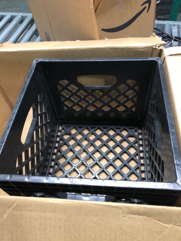 Photo 2 of Authentic 19x13x11 6 Gallon 24 Quart Rectangular Dairy Milk Crate (BLACK)