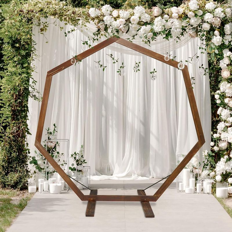 Photo 1 of 
Wedding Arch 7.2FT, Heptagonal Wood Arch for Wedding Ceremony, Wedding Arbor Backdrop Stand for Garden Wedding, Parties, Indoor, Outdoor, Wooden Wedding...