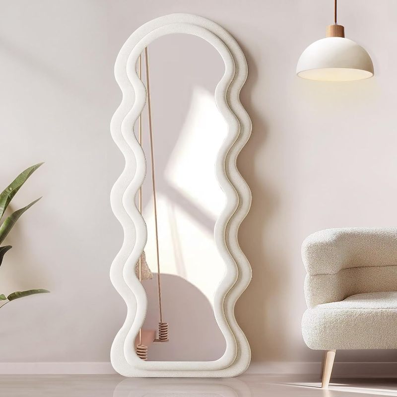 Photo 1 of 
YOSHOOT Wavy Mirror Full Length, 63"x24" Floor Tall Body Mirror, Irregular Big Long Mirror, Dressing Mirror for Bedroom Living Room, Leaning Against...