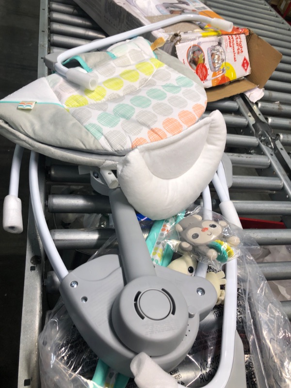 Photo 1 of Bright Starts Whimsical Wild Portable Compact Automatic Deluxe Baby Swing with Music and Taggies, Newborn and up