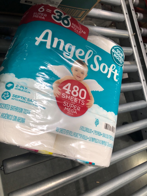 Photo 1 of Angel Soft Super Mega Toilet Paper, 6 Super Mega Rolls